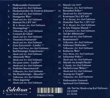 Preview: CD Spielmusik Karl Edelmann & Pfaffenwinkler Festmusik